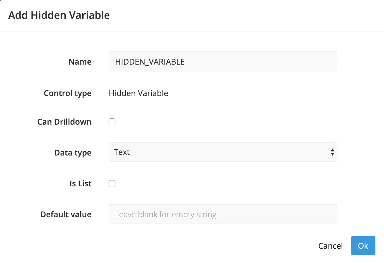 Create a Hidden Variable that can filter your charts without being visible on the dashboard
